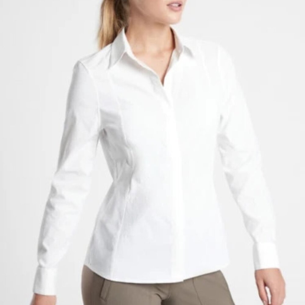 Athleta Uptown Shirt size XXS White
